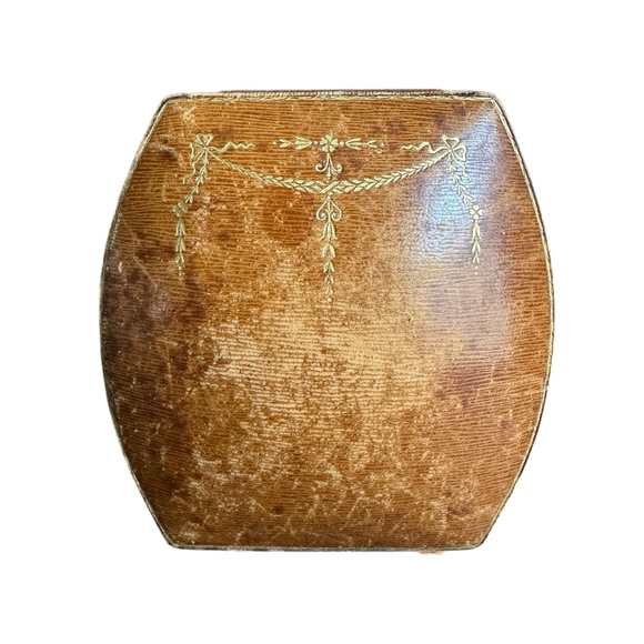 Antique Galt & Bro Leather Jewelry Presentation Box Necklace Earrings Victorian